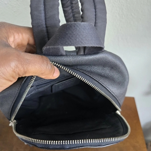 Authentic Coach Mini Leather Backpack Women Black Blue Logo Rare - Picture 11 of 11